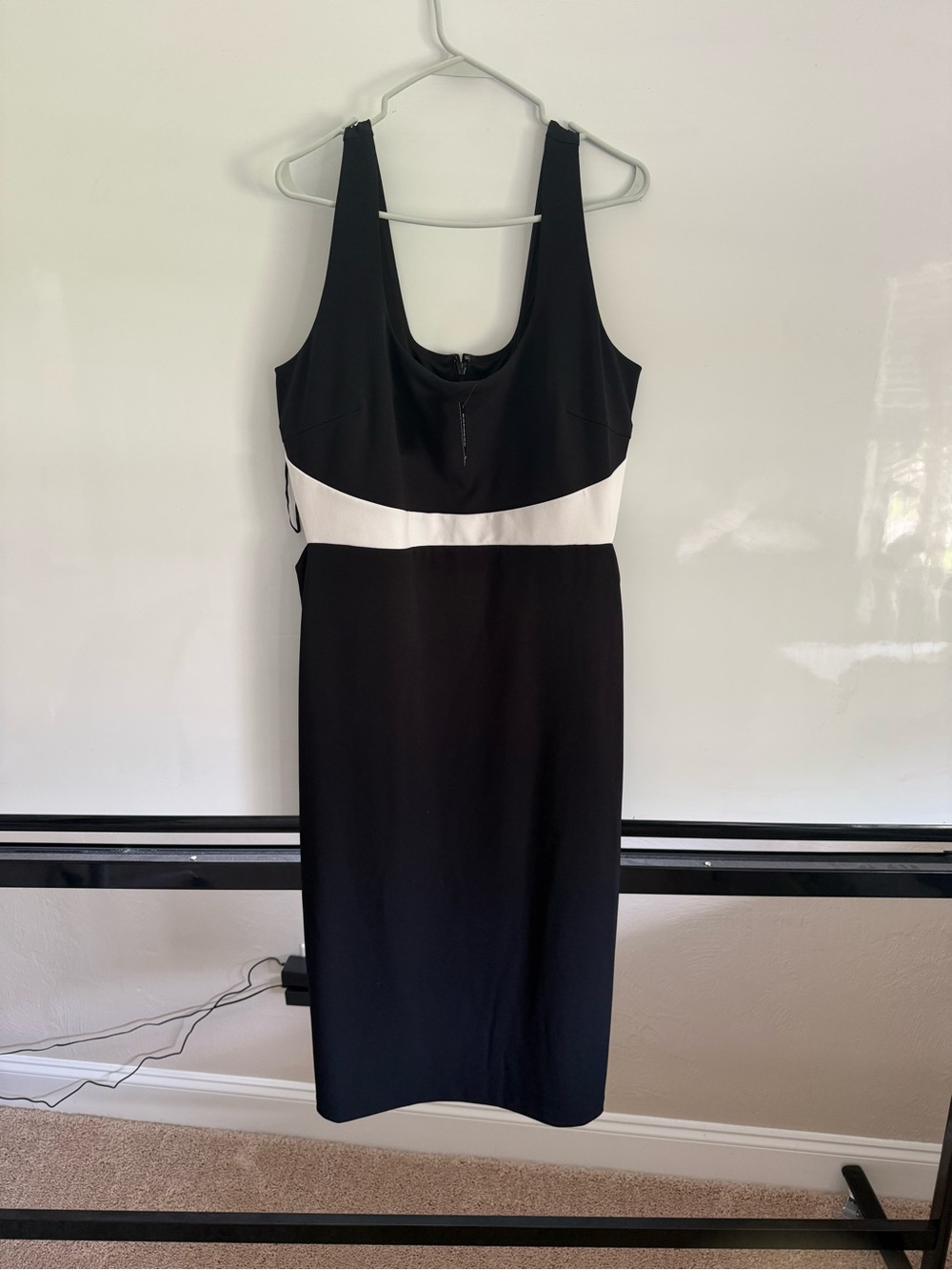 🖤 Express Black & White Color Block Cut-Out Midi Dress - NWT Size XL